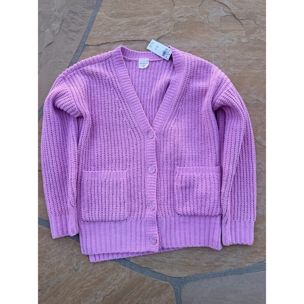 NWT Abercrombie Kids Girl Long Length Cardigan, Pink Sz 13/14